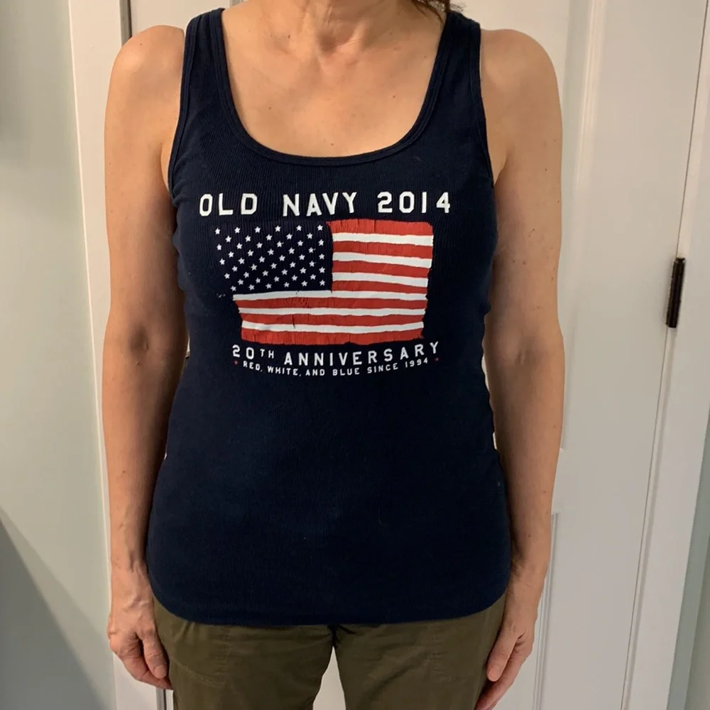 Old Navy Blue Ribbed Tank - Picture 2 of 7